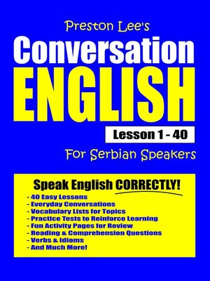 cover image of Preston Lee's Conversation English For Serbian Speakers Lesson 1